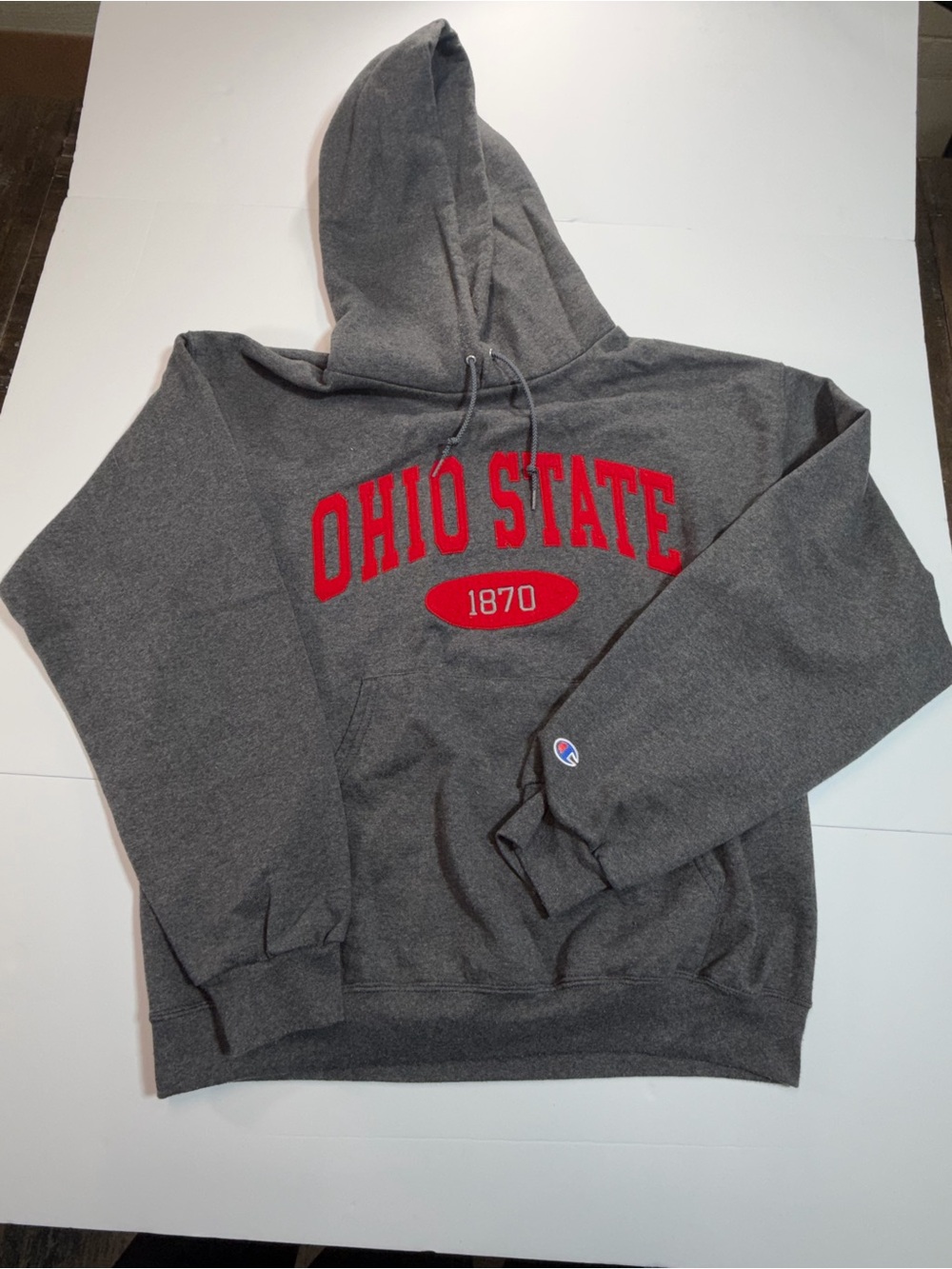 Champion Ohio State Buckeyes Gray Fleece Hoodie Sweatshirt Men's Size Large L